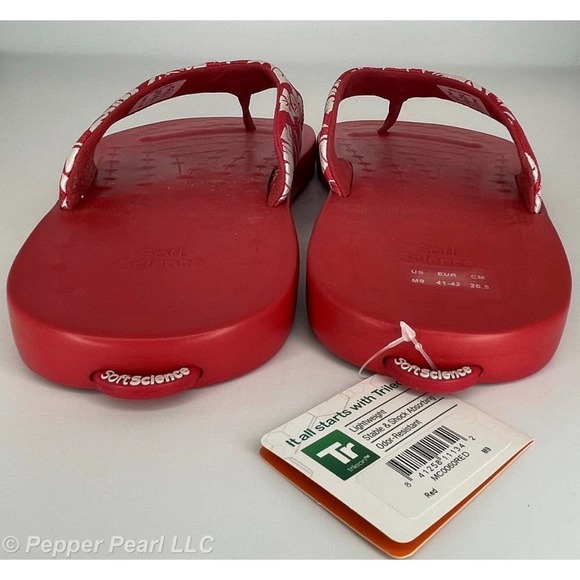 FLIP FLOP Thong Sandals Men's Size 9 or 11 Red Soft Science Waterfall Palm - Picture 5 of 6